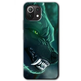 Xiaomi Mi 11 Lite Hd Desen Baskılı Yeşil Kurt Arka Kapak Kılıf