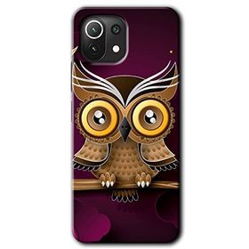 Xiaomi Mi 11 Owl Bird Branch Baskılı Uyumlu Silikon Kılıf