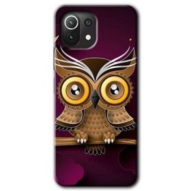 Xiaomi Mi 11 Owl Bird Branch Baskılı Uyumlu Silikon Kılıf