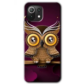 Xiaomi Mi 11 Owl Bird Branch Baskılı Uyumlu Silikon Kılıf