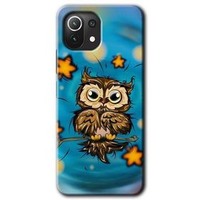 Xiaomi Mi 11 Owl Bird Stars Baskılı Uyumlu Silikon Kılıf