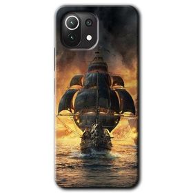 Xiaomi Mi 11 Siyah İnci Baskılı Uyumlu Silikon Kılıf