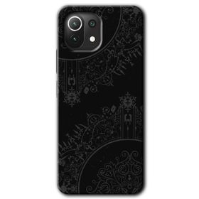 Xiaomi Mi 11 Siyah Mandala Baskılı Uyumlu Silikon Kılıf