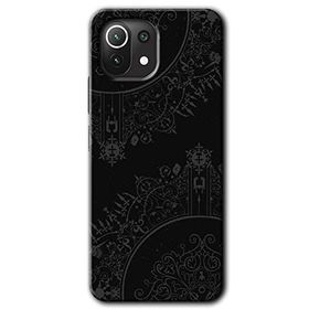 Xiaomi Mi 11 Siyah Mandala Baskılı Uyumlu Silikon Kılıf