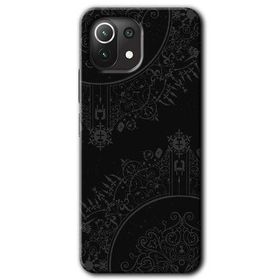 Xiaomi Mi 11 Siyah Mandala Baskılı Uyumlu Silikon Kılıf