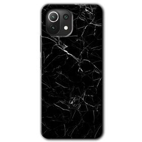 Xiaomi Mi 11 Siyah Mermer Baskılı Uyumlu Silikon Kılıf