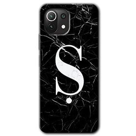 Xiaomi Mi 11 Siyah Mermer Desenli Ş Harfi Baskılı Uyumlu Silikon Kılıf