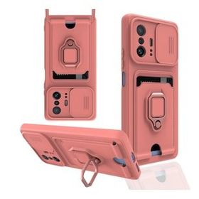 Xiaomi Mi 11T Pro Zuma Kartvizitli Yüzüklü Silikon Pembe Kılıf