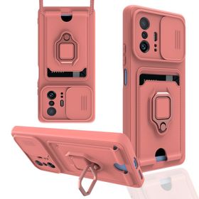 Xiaomi Mi 11T Pro Zuma Kartvizitli Yüzüklü Silikon Pembe Kılıf