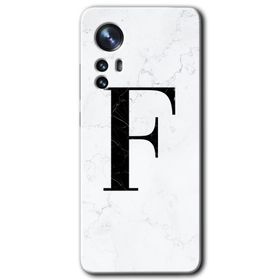 Xiaomi Mi 12 Beyaz Mermer Desenli F Harfi Baskılı Uyumlu Silikon Kılıf