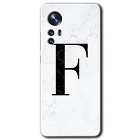 Xiaomi Mi 12 Beyaz Mermer Desenli F Harfi Baskılı Uyumlu Silikon Kılıf