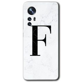 Xiaomi Mi 12 Beyaz Mermer Desenli F Harfi Baskılı Uyumlu Silikon Kılıf