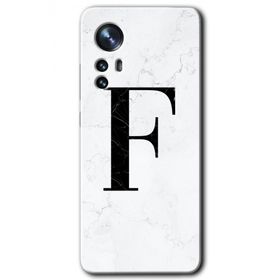 Xiaomi Mi 12 Beyaz Mermer Desenli F Harfi Baskılı Uyumlu Silikon Kılıf
