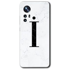 Xiaomi Mi 12 Beyaz Mermer Desenli I Harfi Baskılı Uyumlu Silikon Kılıf