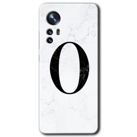 Xiaomi Mi 12 Beyaz Mermer Desenli Ö Harfi Baskılı Uyumlu Silikon Kılıf