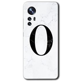 Xiaomi Mi 12 Beyaz Mermer Desenli Ö Harfi Baskılı Uyumlu Silikon Kılıf