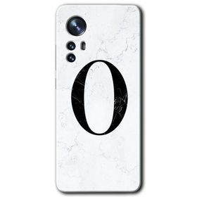 Xiaomi Mi 12 Beyaz Mermer Desenli Ö Harfi Baskılı Uyumlu Silikon Kılıf