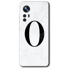 Xiaomi Mi 12 Beyaz Mermer Desenli Ö Harfi Baskılı Uyumlu Silikon Kılıf