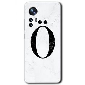 Xiaomi Mi 12 Beyaz Mermer Desenli Ö Harfi Baskılı Uyumlu Silikon Kılıf