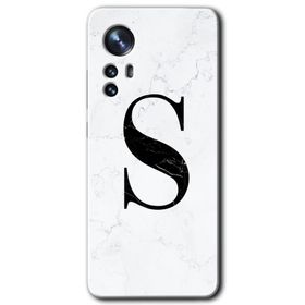 Xiaomi Mi 12 Beyaz Mermer Desenli Ş Harfi Baskılı Uyumlu Silikon Kılıf