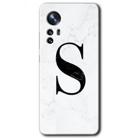 Xiaomi Mi 12 Beyaz Mermer Desenli Ş Harfi Baskılı Uyumlu Silikon Kılıf