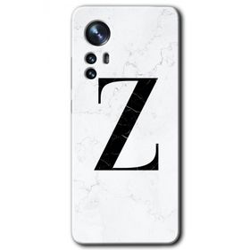 Xiaomi Mi 12 Beyaz Mermer Desenli Z Harfi Baskılı Uyumlu Silikon Kılıf