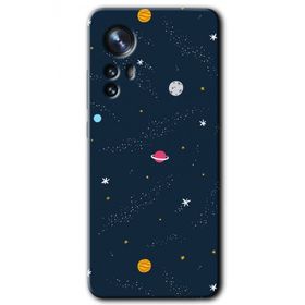 Xiaomi Mi 12 Çizim Gezegen Baskılı Uyumlu Silikon Kılıf