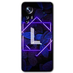 Xiaomi Mi 12 Dark Neon Yaprak L Harfi Baskılı Uyumlu Silikon Kılıf