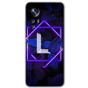 Xiaomi Mi 12 Dark Neon Yaprak L Harfi Baskılı Uyumlu Silikon Kılıf