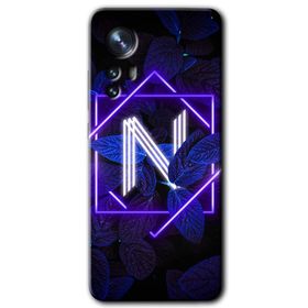 Xiaomi Mi 12 Dark Neon Yaprak N Harfi Baskılı Uyumlu Silikon Kılıf