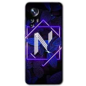 Xiaomi Mi 12 Dark Neon Yaprak N Harfi Baskılı Uyumlu Silikon Kılıf