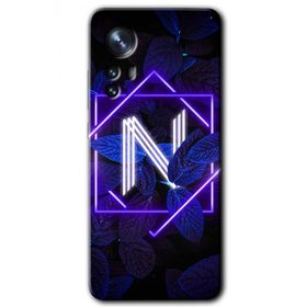 Xiaomi Mi 12 Dark Neon Yaprak N Harfi Baskılı Uyumlu Silikon Kılıf