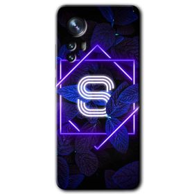 Xiaomi Mi 12 Dark Neon Yaprak S Harfi Baskılı Uyumlu Silikon Kılıf