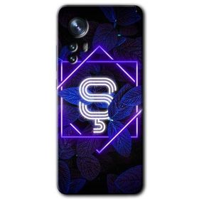 Xiaomi Mi 12 Dark Neon Yaprak S Harfi Baskılı Uyumlu Silikon Kılıf