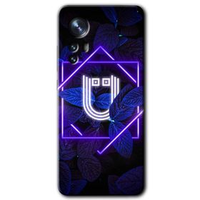 Xiaomi Mi 12 Dark Neon Yaprak U Harfi Baskılı Uyumlu Silikon Kılıf