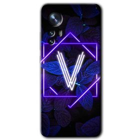 Xiaomi Mi 12 Dark Neon Yaprak V Harfi Baskılı Uyumlu Silikon Kılıf