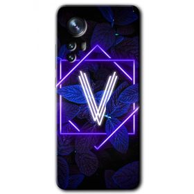 Xiaomi Mi 12 Dark Neon Yaprak V Harfi Baskılı Uyumlu Silikon Kılıf