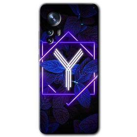 Xiaomi Mi 12 Dark Neon Yaprak Y Harfi Baskılı Uyumlu Silikon Kılıf