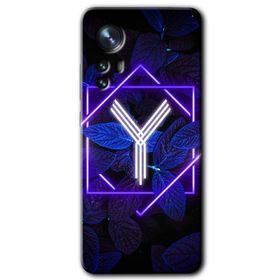 Xiaomi Mi 12 Dark Neon Yaprak Y Harfi Baskılı Uyumlu Silikon Kılıf