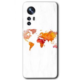 Xiaomi Mi 12 Dünya Haritası Baskılı Uyumlu Silikon Kılıf
