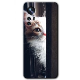 Xiaomi Mi 12 Kedi Bakışı Baskılı Uyumlu Silikon Kılıf