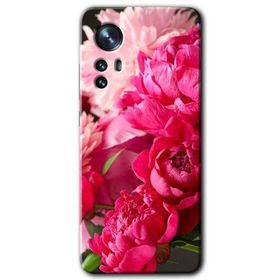 Xiaomi Mi 12 Kırmızı Beyaz Gül Baskılı Uyumlu Silikon Kılıf