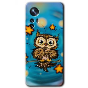 Xiaomi Mi 12 Owl Bird Stars Baskılı Uyumlu Silikon Kılıf