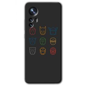 Xiaomi Mi 12 Pro Avengers Minimalism Baskılı Uyumlu Silikon Kılıf