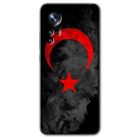 Xiaomi Mi 12 Pro Black Ayyıldız Baskılı Uyumlu Silikon Kılıf