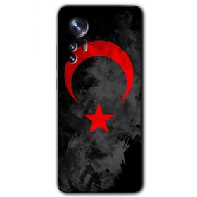Xiaomi Mi 12 Pro Black Ayyıldız Baskılı Uyumlu Silikon Kılıf