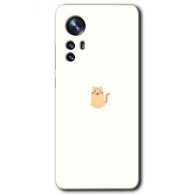 Xiaomi Mi 12 Pro Cat Minimalism Baskılı Uyumlu Silikon Kılıf