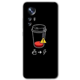 Xiaomi Mi 12 Pro Coffee Battery Baskılı Uyumlu Silikon Kılıf