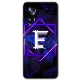 Xiaomi Mi 12 Pro Dark Neon Yaprak E Harfi Baskılı Uyumlu Silikon Kılıf