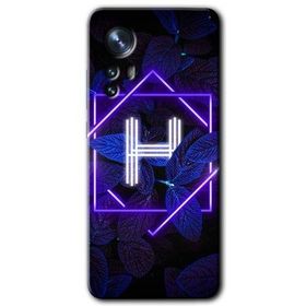 Xiaomi Mi 12 Pro Dark Neon Yaprak H Harfi Baskılı Uyumlu Silikon Kılıf